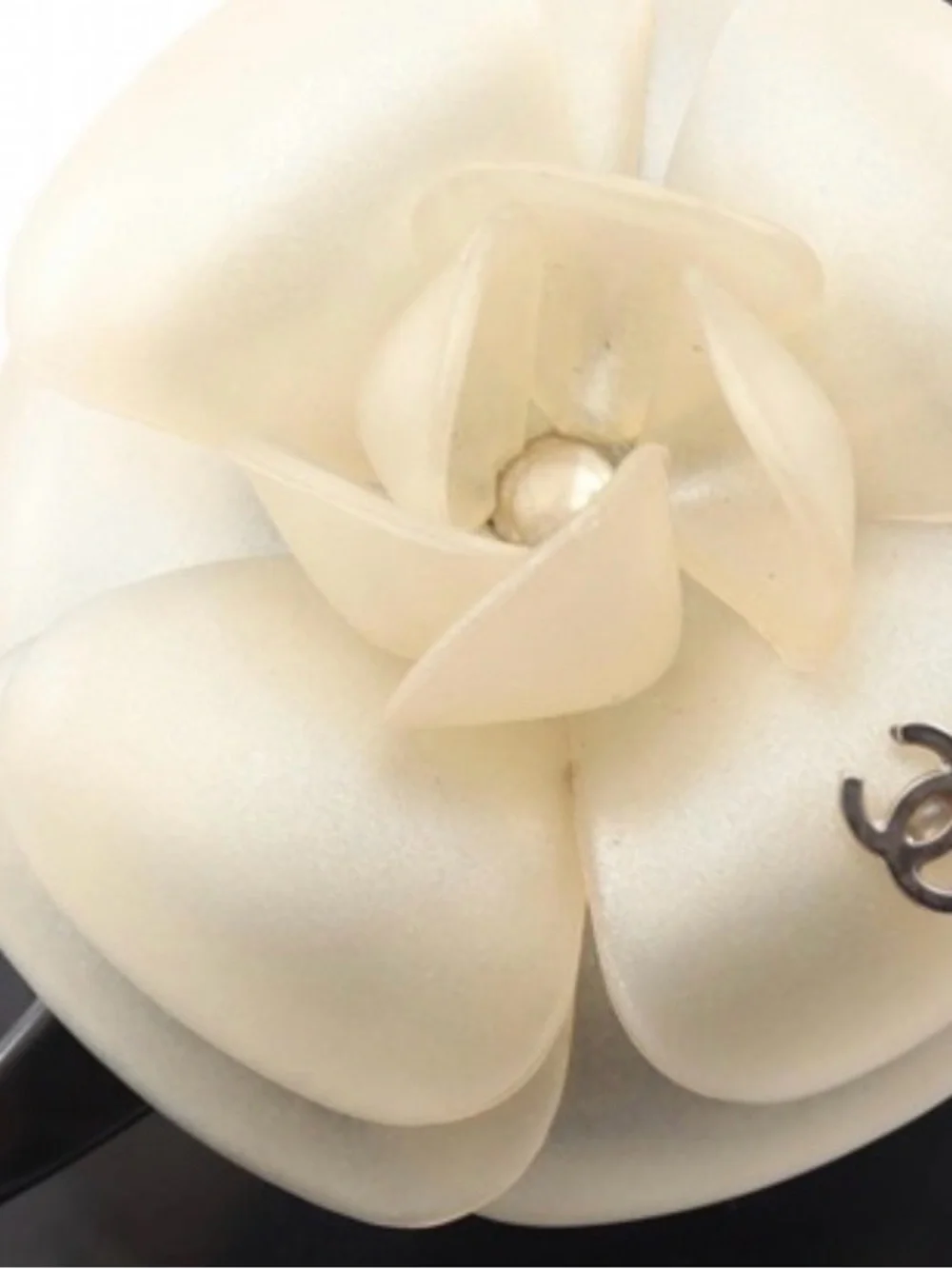 CHANEL Black Jelly Thong Sandals with Cream Camellia